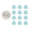 12mm Round Pale Turquoise Resin Flower Caps - Set of 12 - FW10-22
